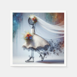 Guardanapo De Papel Noiva Whimsical Em Sneakers