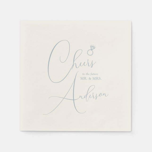 Guardanapo De Papel Noivado aplaude o futuro Sr. e Sra. (Frente)