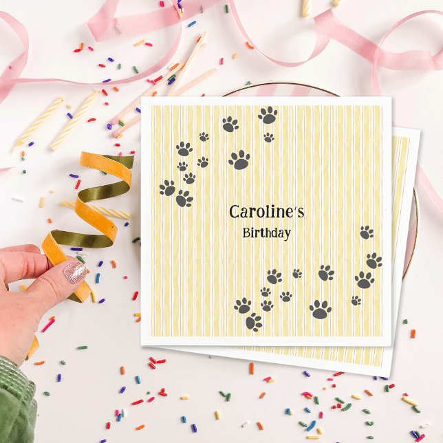 Guardanapo De Papel Noivado de Amante de os animais de Peixes Negra En (Funny Black Cat Paws Animal Lover Birthday Napkins)