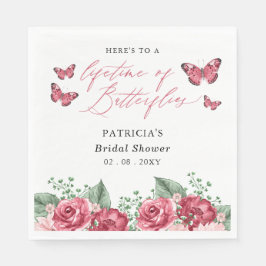 Guardanapo De Papel Noivado de Borboletas para Toda a Vida em Borgonha