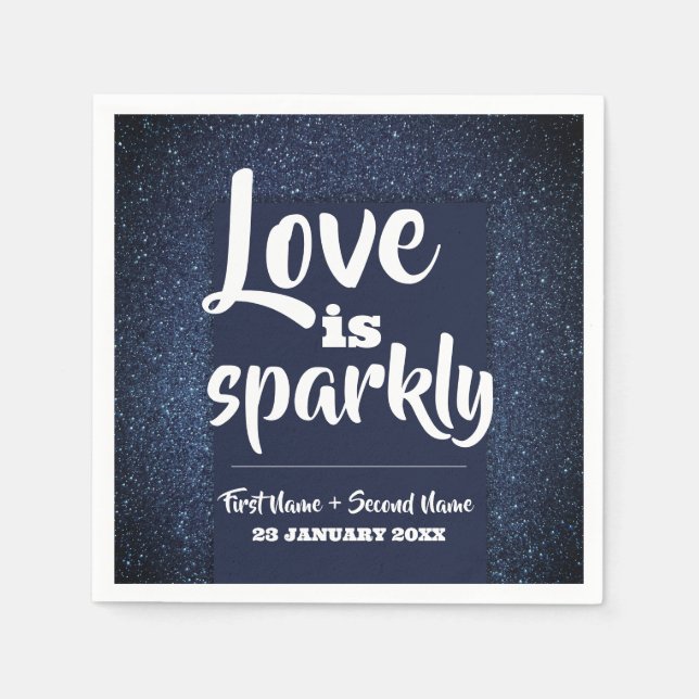 Guardanapo De Papel Noivado De Casamento Chic Elegante Moderno (Frente)