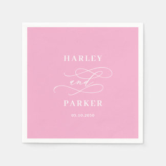 Guardanapo De Papel Noivado de ensaio de casamento da Caligrafia Chic