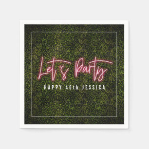 Guardanapo De Papel Noivado de Neon Boxwood, cor-de-rosa, do Partido d