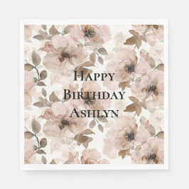 Guardanapo De Papel Noivado Floral do Sudoeste, Castanho Rosa