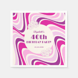 Guardanapo De Papel Noivado Rosa Púrpura Púrpura de Onda