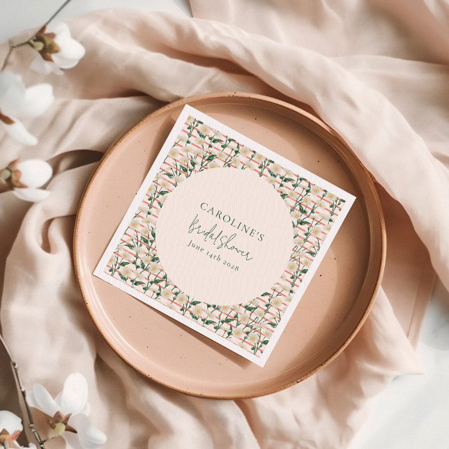 Guardanapo De Papel Noivas Florais Retro Daisies Verde Personalizado (Criador carregado)