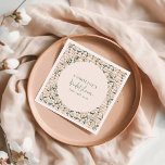 Guardanapo De Papel Noivas Florais Retrô Verde Chuveiro de Noiva Perso<br><div class="desc">Guardanapos Personalizados Florais de Jardim Verde Retrô para Chuveiro de Noiva</div>