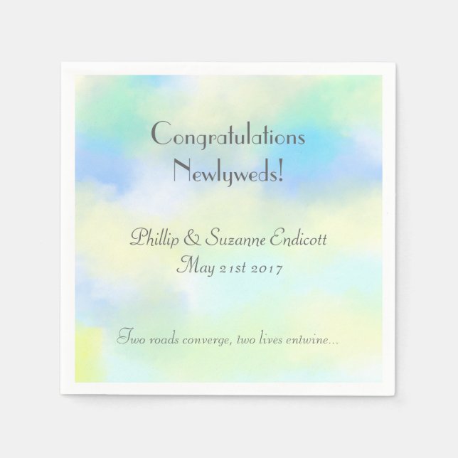 Guardanapo De Papel Noivos Elegantes Amarelos Amarelos (Frente)