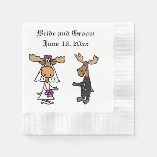 Guardanapo De Papel Noivos engraçados dos alces