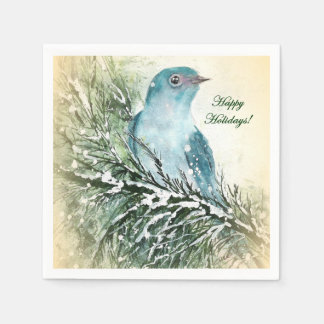 Guardanapo De Papel Noktail do Coquetel de Feriado Bluebird