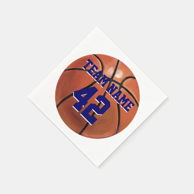 Guardanapo De Papel Nome da equipe e número de basquete (Canto)
