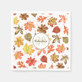 Guardanapo De Papel Nome da família padrão das folhas de outono