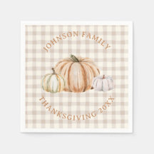 Nome da Família Personalizado Agradecido Gingham N