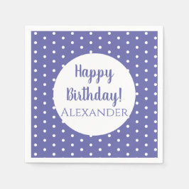 Guardanapo De Papel Nome da Festa de aniversário de Bolinhas Roxo Mode