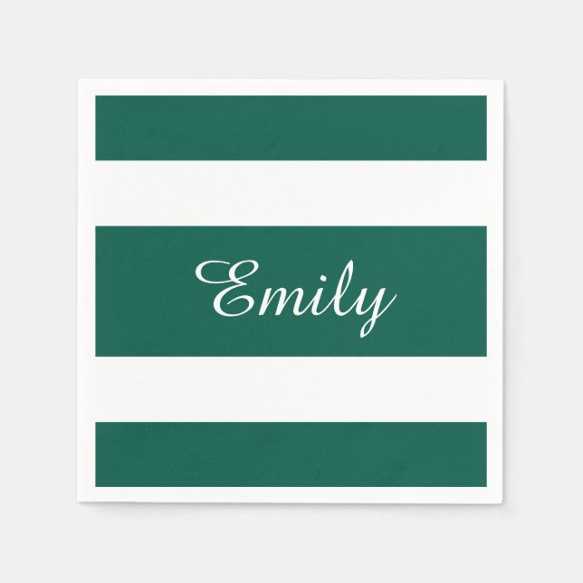 Guardanapo De Papel Nome das faixas verdes modernas (Frente)