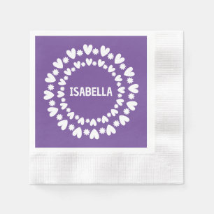 Guardanapo De Papel Nome Das Flores E Corações