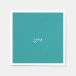 Guardanapo De Papel Nome das iniciais azuis de pasta de cor sólida