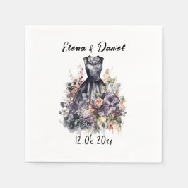 Guardanapo De Papel Nome das rosas cor-de-rosa das Watercolor nome do