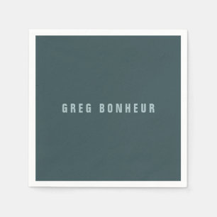 Guardanapo De Papel Nome de aparência na moda Modern   Cinza azul