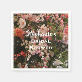 Guardanapo De Papel Nome de Chuveiro de Noiva Floral Flores Brancas e 