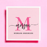 Guardanapo De Papel Nome de Monograma de Rapariga de Script Moderno Ro<br><div class="desc">Elevem o seu evento com o nome Napkins, o nome da nossa moça moderna, rosa-quente, Girly Monogramas! Apresentando um design cor-de-rosa-quente ousado, esses guardanapos são personalizados com seu nome em um roteiro moderno de chic para um toque personalizado de na moda. Perfeito para festas, chás ou qualquer ocasião especial, eles...</div>