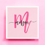 Guardanapo De Papel Nome de Monograma de Rapariga de Script Moderno Ro<br><div class="desc">Elevem o seu evento com o nome Napkins, o nome da nossa moça moderna, rosa-quente, Girly Monogramas! Apresentando um design cor-de-rosa-quente ousado, esses guardanapos são personalizados com seu nome em um roteiro moderno de chic para um toque personalizado de na moda. Perfeito para festas, chás ou qualquer ocasião especial, eles...</div>