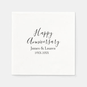 Guardanapo De Papel Nome do casamento do aniversário feliz data ano si