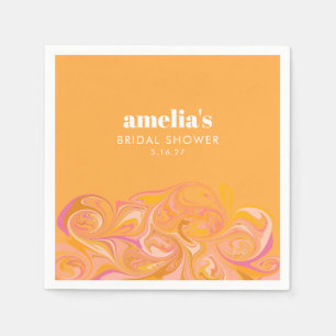 Guardanapo De Papel Nome do Chá de panela Personalizado do Marble Rosa