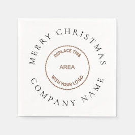 Guardanapo De Papel Nome do logotipo da empresa minimalista Merry Chri