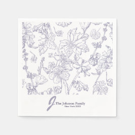 Guardanapo De Papel Nome do Monograma da Família Personalizada Script 