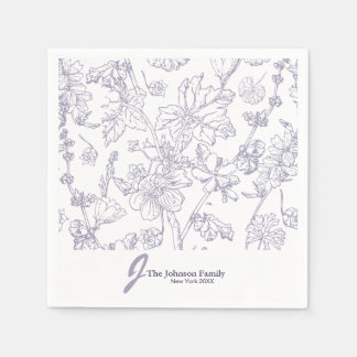 Guardanapo De Papel Nome do Monograma da Família Personalizada Script 