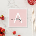Guardanapo De Papel Nome do Monograma da Rapariga do Script Moderno Co<br><div class="desc">Adicione um toque de elegância a qualquer celebração com esses guardanapos personalizados, apresentando um moderno monograma rosa-pincel. A combinação graciosa da fonte ousada inicial e do script cria um visual impressionante que complementa qualquer ocasião especial — desde festas de solteira a encontros de chic. Quer você esteja planejando uma sofisticada...</div>