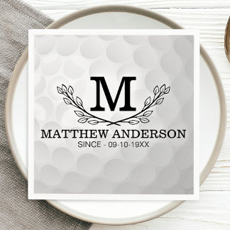 Guardanapo De Papel Nome do Padrão de Bola de Golfe Personalizada Mono