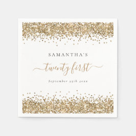 Guardanapo De Papel Nome Dourado da Lista Data Vinte e Primeira Parte