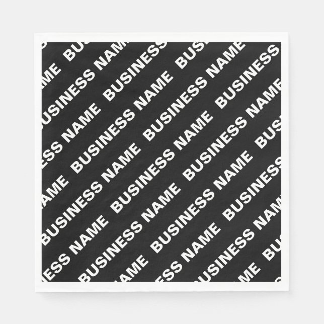 Guardanapo De Papel Nome Editável Repetível Negrito | Branco preto sim (Frente)