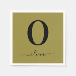 Guardanapo De Papel Nome em Letra Cursiva com Monograma Personalizado 