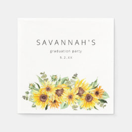 Guardanapo De Papel Nome Floral de Sunflower e Eucalyptus