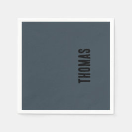Guardanapo De Papel Nome Mínimo Personalizado da Cinza de Carvão