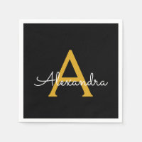 Nome Moderno do Monograma de Script Dourado Preto