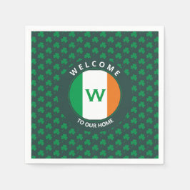 Guardanapo De Papel Nome Moderno Monograma Irish Flag Shamrock