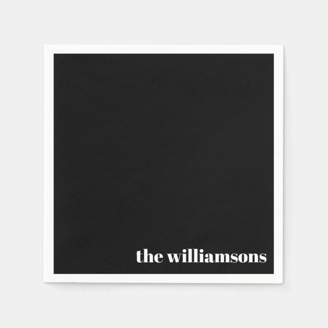 Guardanapo De Papel Nome Monograma Minimalista Branco Retroto (Frente)