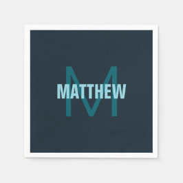 Guardanapo De Papel Nome Monograma Personalizável Simples Bold