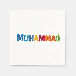 Guardanapo De Papel Nome MUHAMMAD em Padrão Crochet Vibrante