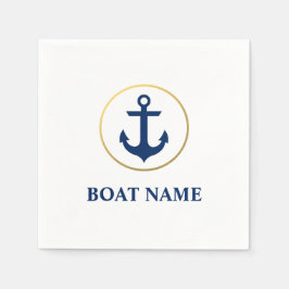 Guardanapo De Papel Nome Náutico do Barco Anchor White Coctail G