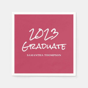 Guardanapo De Papel Nome para Graduação do Modern Pink 2023
