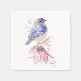 Guardanapo De Papel Nome personalizado Aquarela Bluebird Garden Bird A