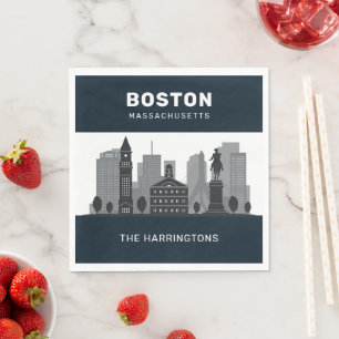 Guardanapo De Papel Nome Personalizado Boston Massachusetts