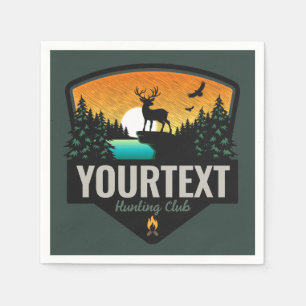 Guardanapo De Papel NOME Personalizado Caça Selvagem de Elk Sunset