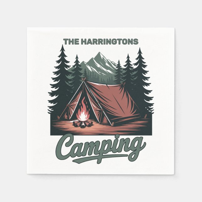 Guardanapo De Papel Nome Personalizado Camping (Frente)