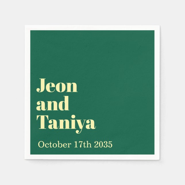 Guardanapo De Papel Nome Personalizado Casamento Mínimo Moderno Simple (Frente)